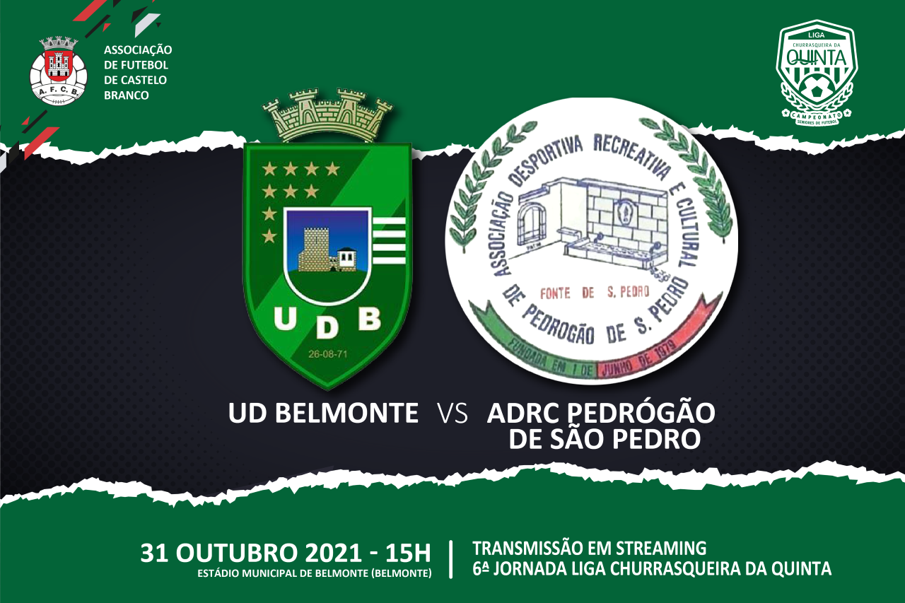 Transmissões AFCB: UB Belmonte – ADRC Pedrogão de São Pedro para ver em direto.