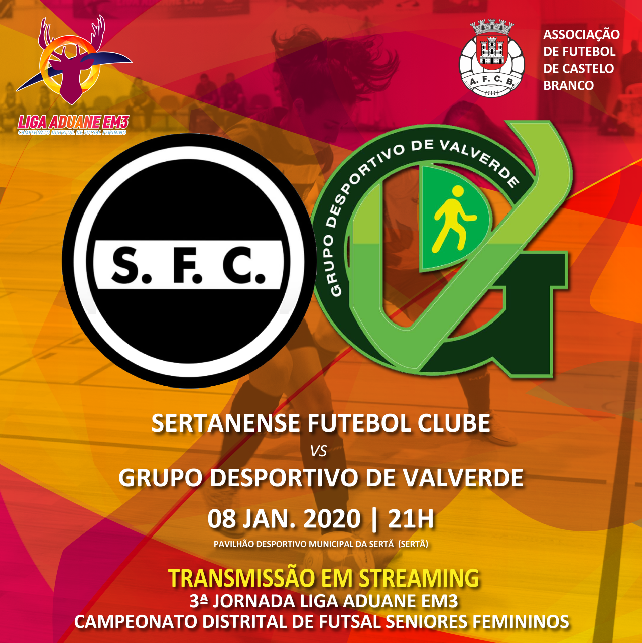 Futsal Feminino: Sertanense FC – GD Valverde com transmissão em direto
