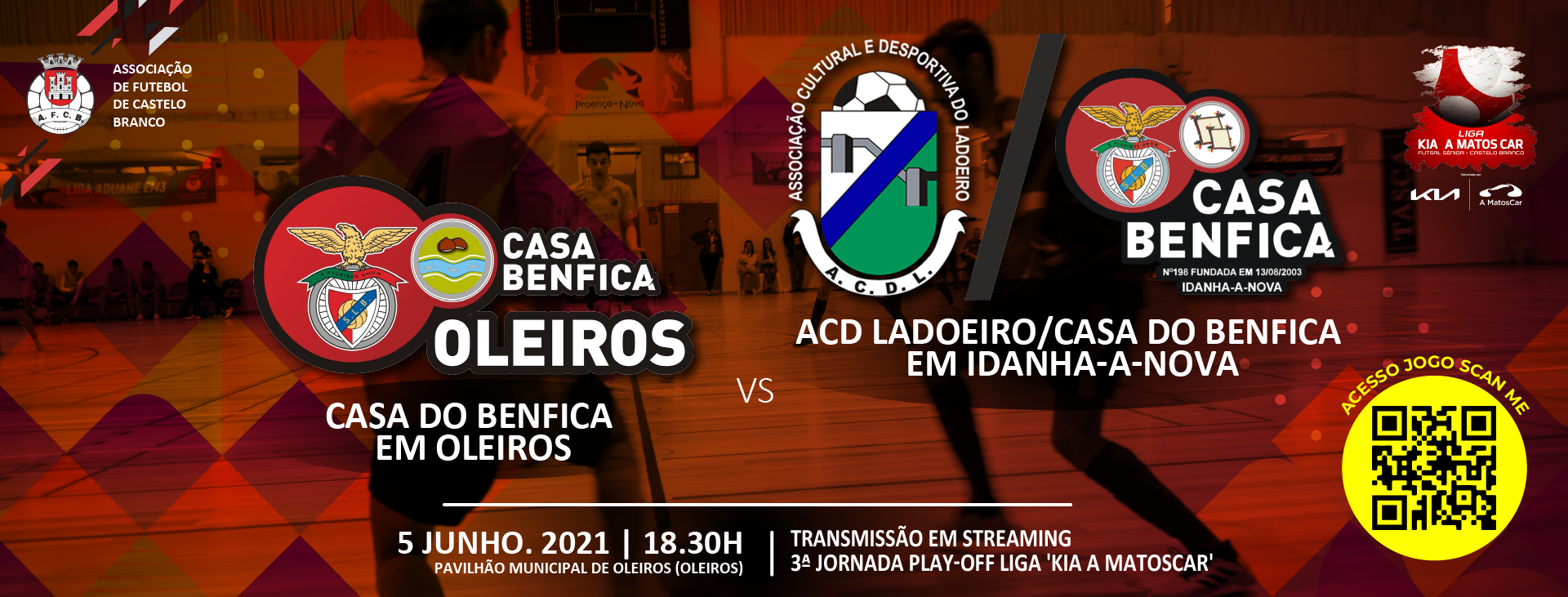 Casa Benfica Oleiros e ACD Ladoeiro/Casa Benfica Idanha-a-Nova jogam sábado a “final” da Liga KIA A MatosCar