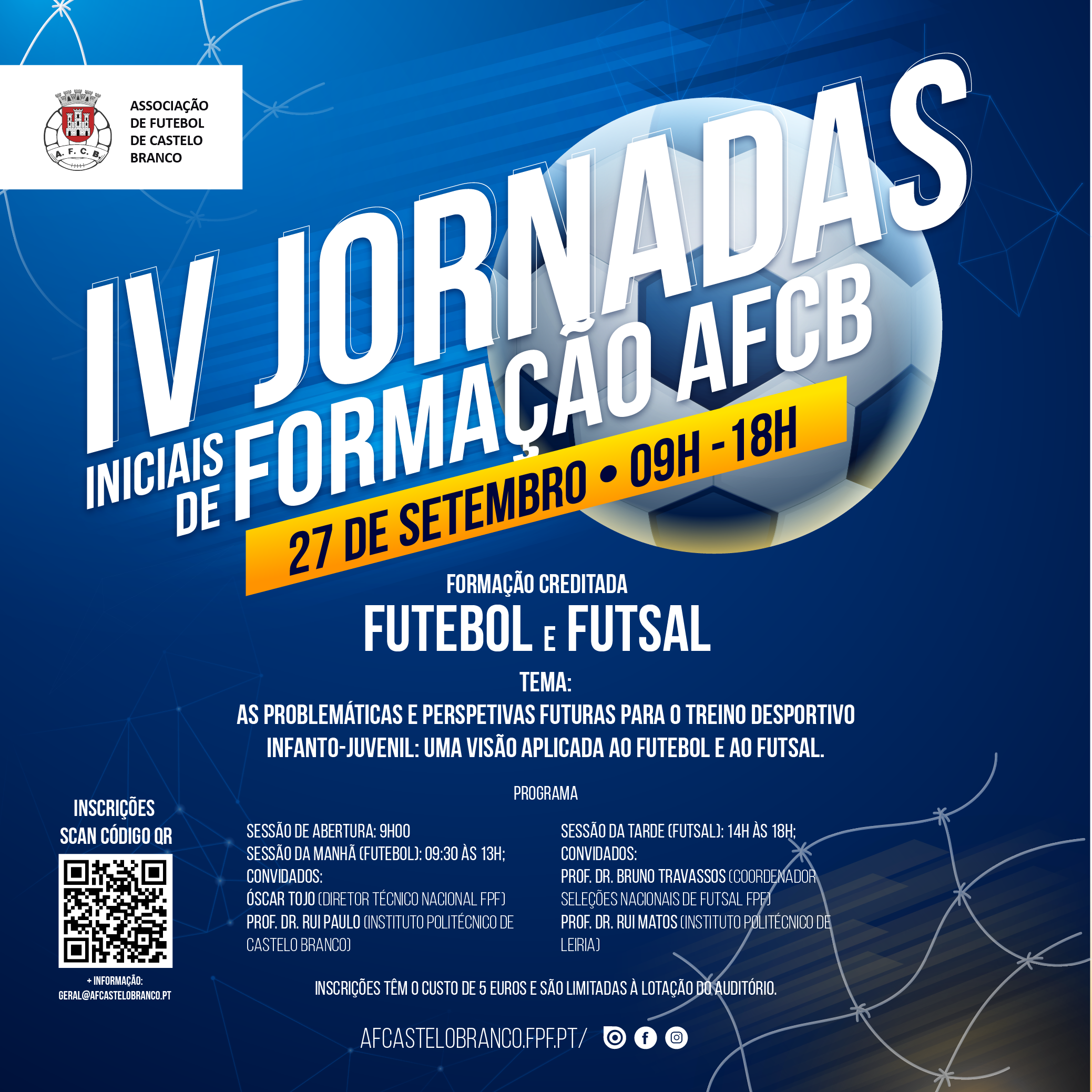 IV Jornadas Iniciais de Formação AFCB: Programa definido e inscrições abertas